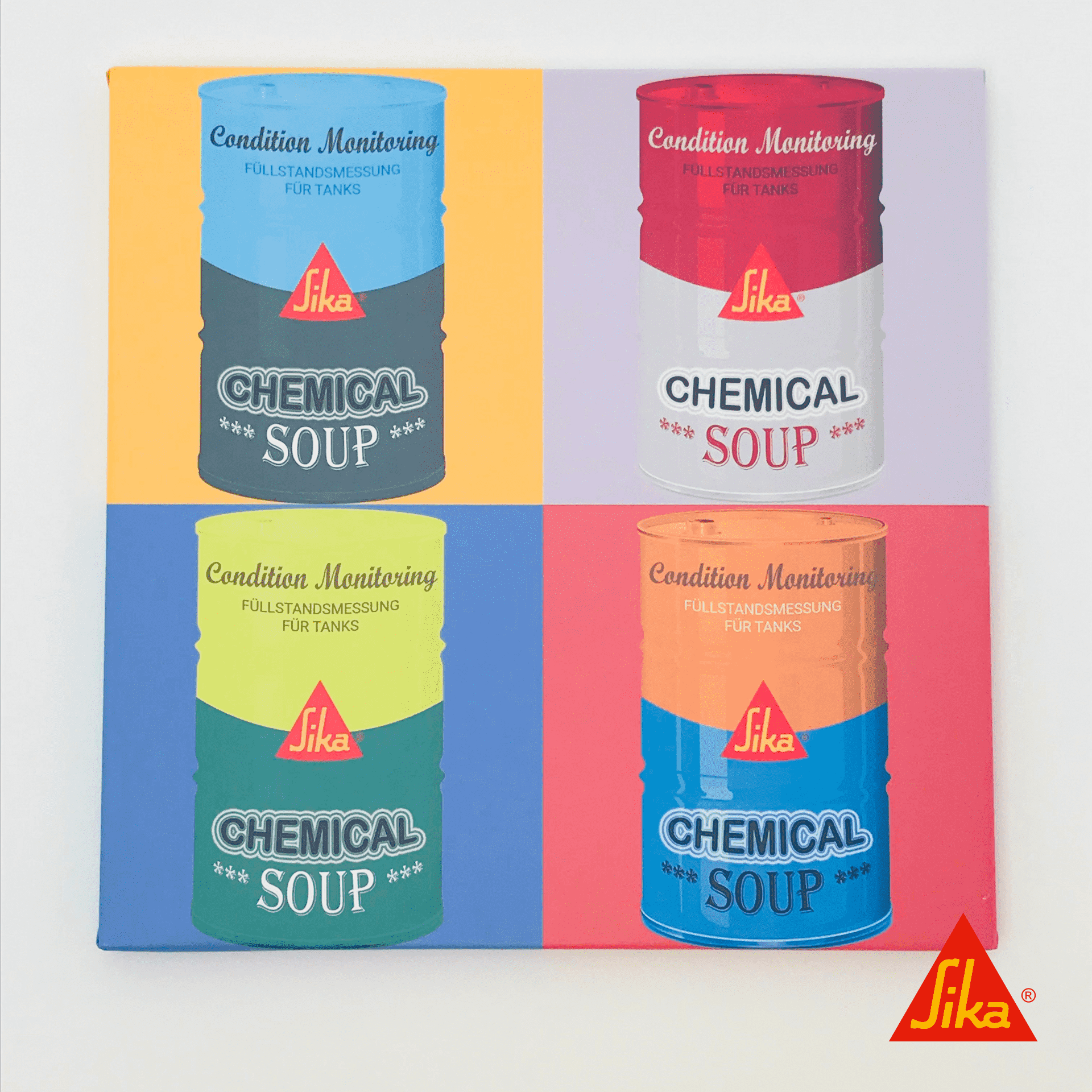 Barevné kontejnery symbolizující kreativní digitální řešení na stezce CANCOM smART Walk.