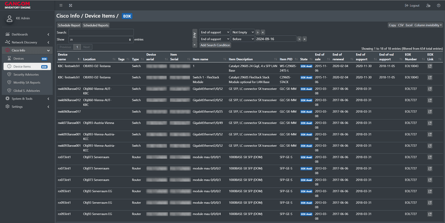 CANCOM Inventory Engine