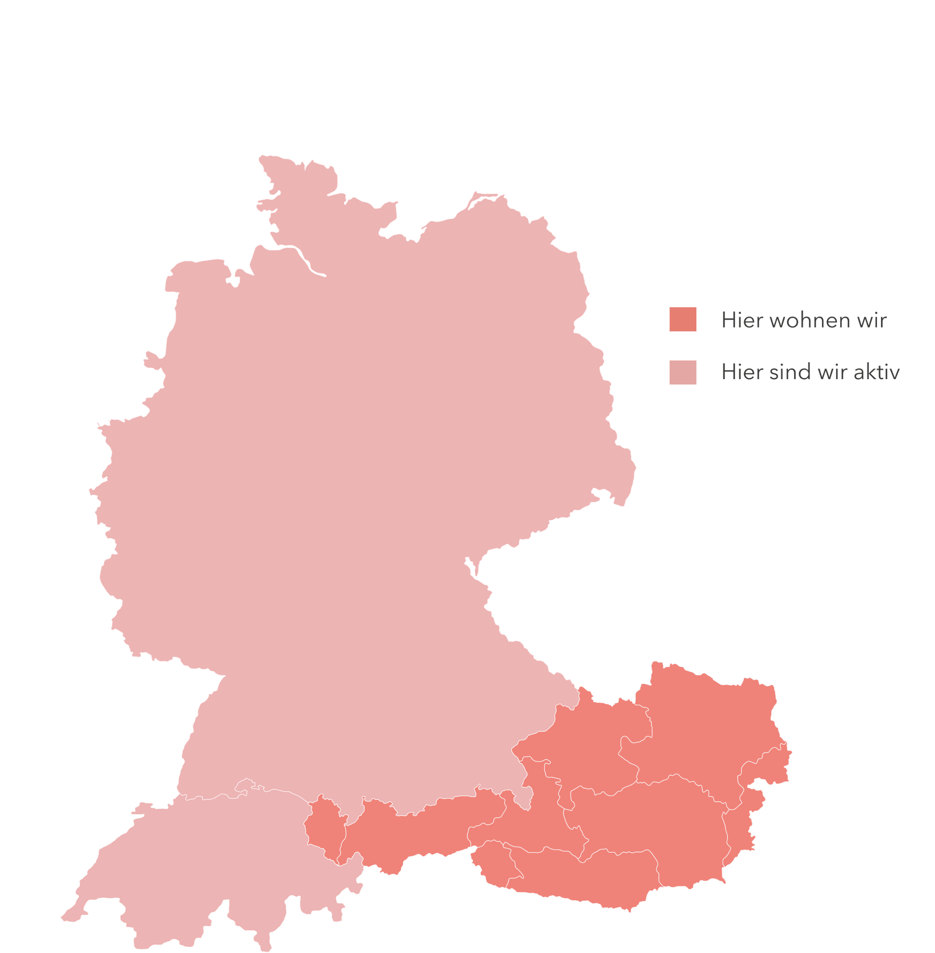 Color-coded map of Germany to visualize regional digital solutions from CANCOM.