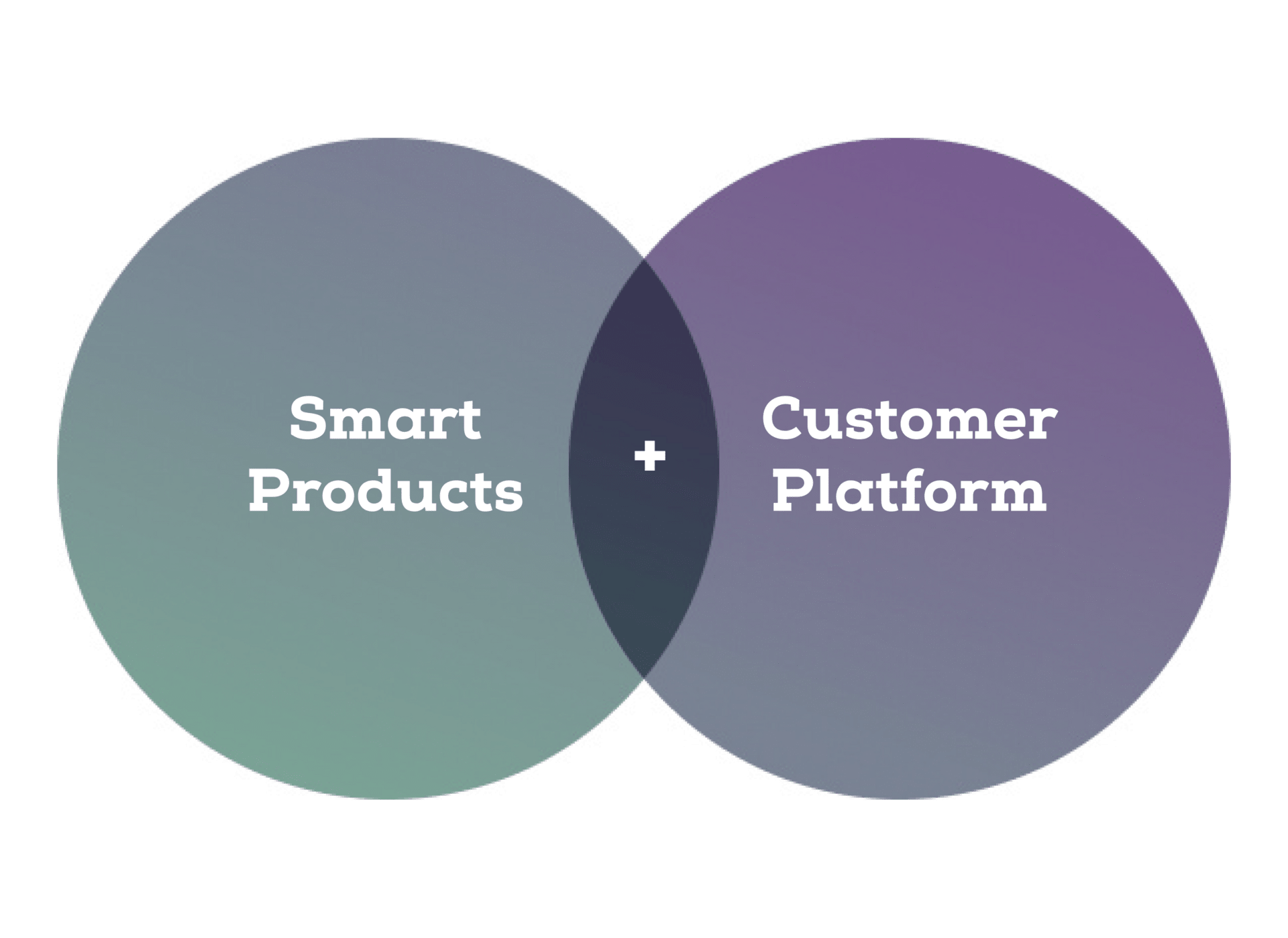 Diagramm einer Produkt- und Kundenplattform, das die Vernetzung und digitale Integration zeigt.